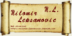 Milomir Lepšanović vizit kartica